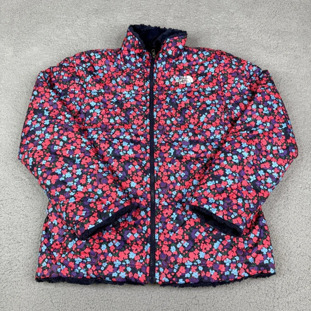 The North Face Jacket Girls XL 18 Mossbud Swirl Floral Reversible Sherpa Fleece
